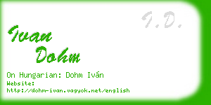 ivan dohm business card